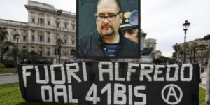 Protesta solidaria con Alfredo Cospito