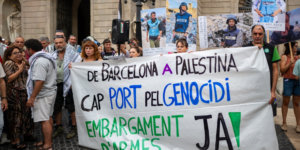 Movilización solidaria con Palestina donde se reclamó dejar de usar el puerto