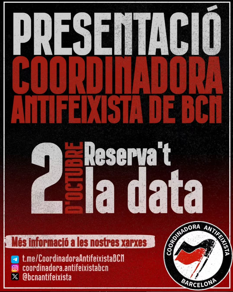 Presentación de la Coordinadora Antifascista de Barcelona