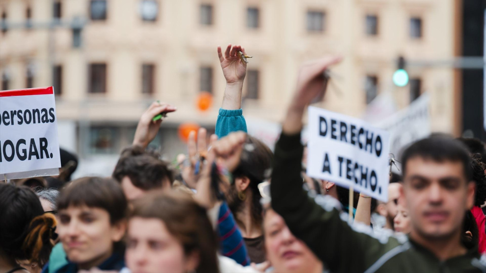 Manifestación por el derecho a la vivienda