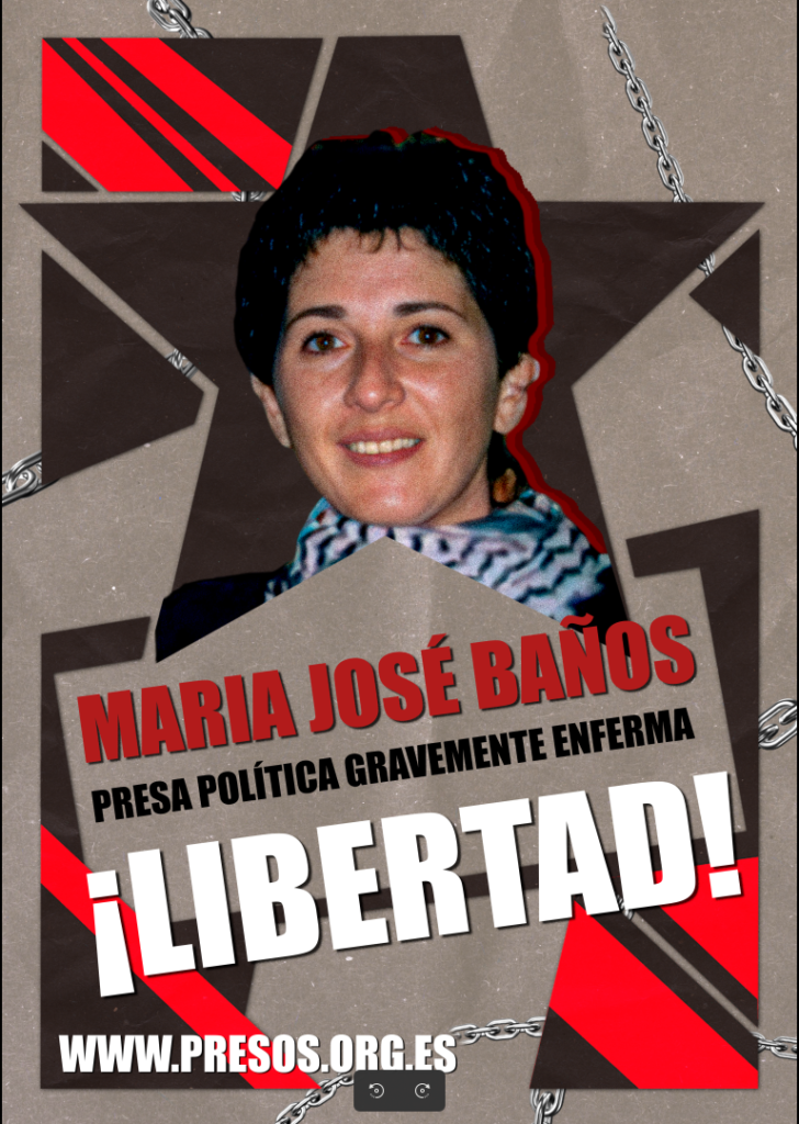 Cartel "Mª José Baños ¡Libertad!"