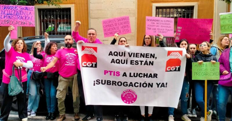 Movilización por los derechos laborales de los PTIS en Málaga