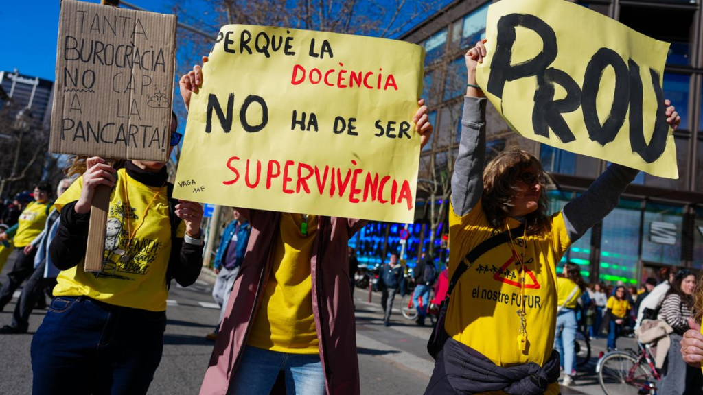 Huelga de docentes en Catalunya