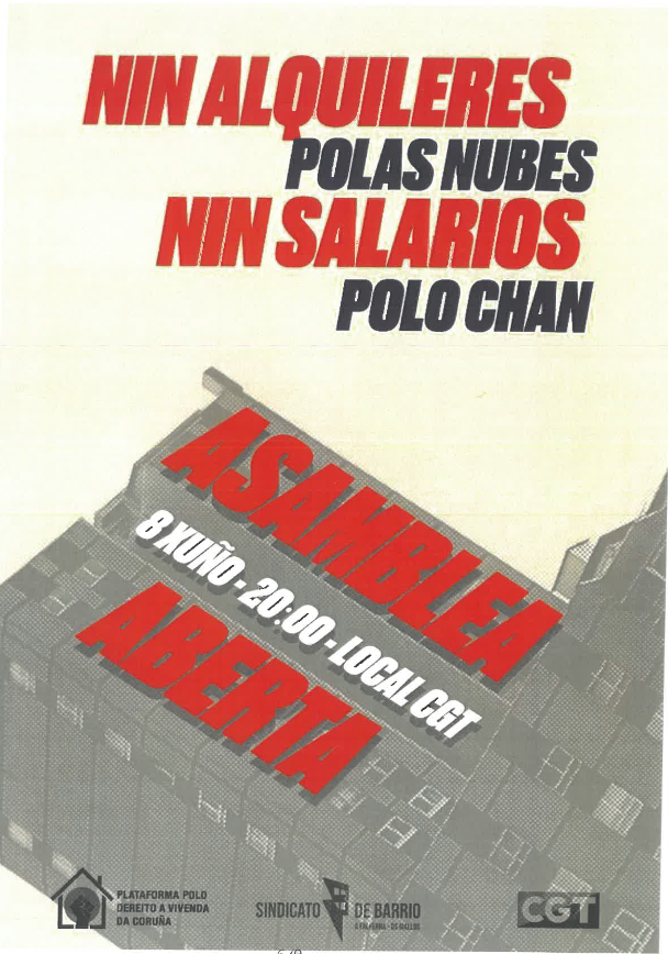Cartel llamando a la asamblea abierta