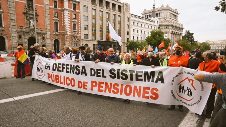 Manifestación en defensa de las pensiones públicas