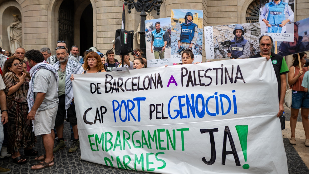Movilización solidaria con Palestina donde se reclamó dejar de usar el puerto