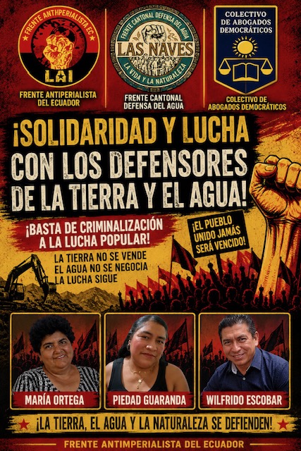 Solidaridad con los defensores de la tierra y el agua