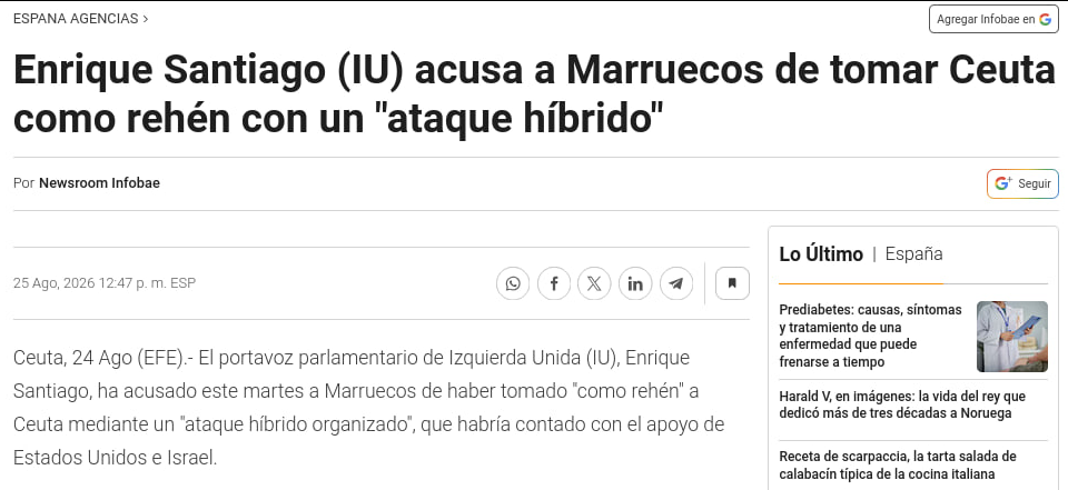 Noticia, Enrique Santiago acusa a Marruecos de tomar Ceuta como rehén