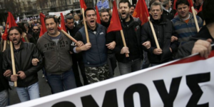 Manifestación en Grecia
