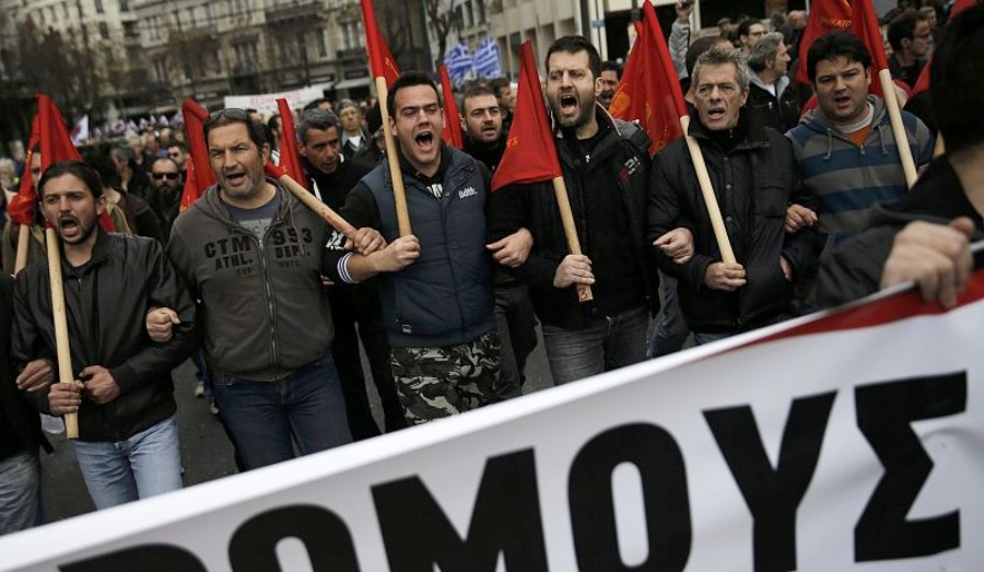 Manifestación en Grecia