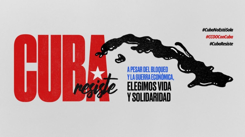 Cartel solidario con Cuba